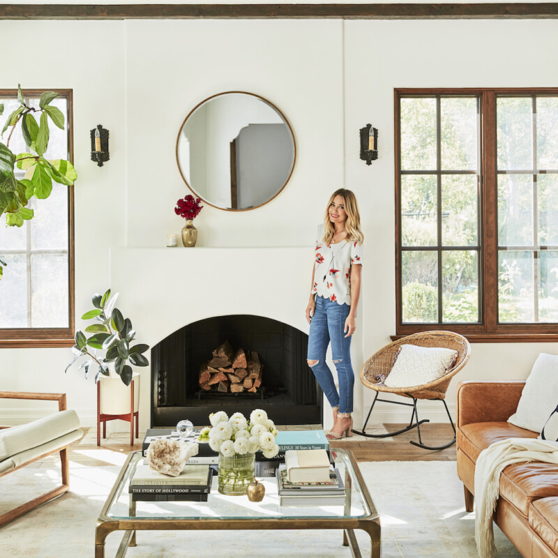 Lauren Conrad's neutral, modern mediterranean living room
